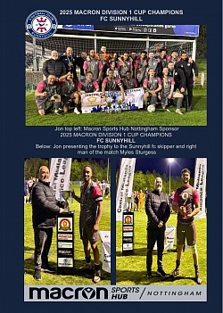 2024/25 MACRON DIVISION 1 CUP WINNERS FC SUNNYHILL